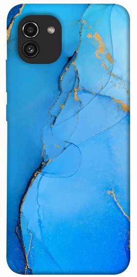 Чохол IBANAN Синій із золотом для Samsung Galaxy A03, Синій