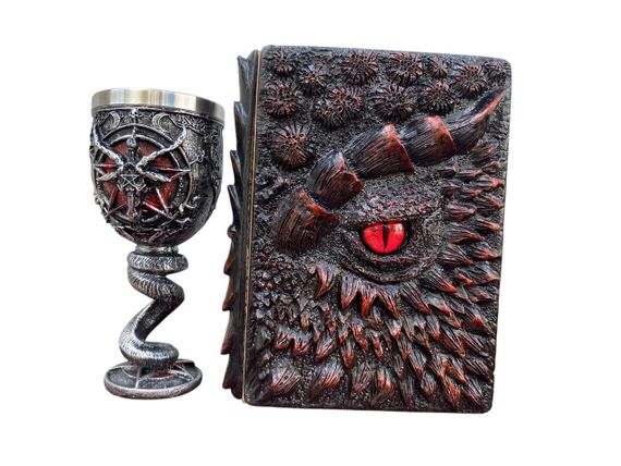 Подарунковий набір Келих 3D Бафомет і Блокнот 3D «Око Пламінного Дракона»