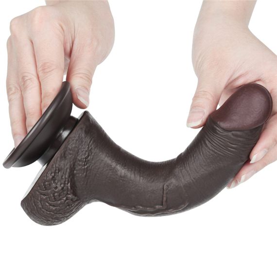 Фалоімітатор 7,5'' Sliding Skin Dual Layer Dong Black Sex Aura | Зображення 5