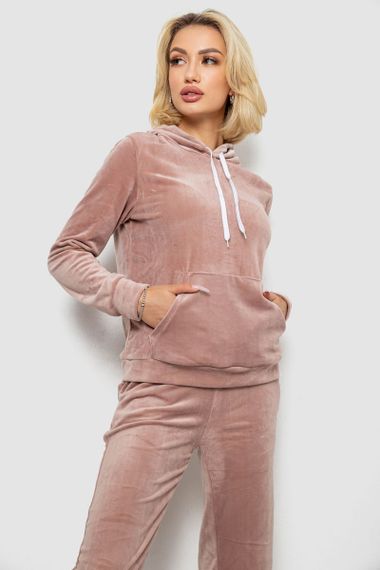 Спортивный костюм женский велюровый, цвет бежевый, 238R58570 | Зображення 1
