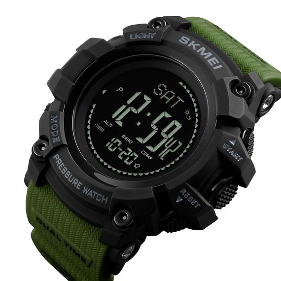 Чоловічий годинник Skmei 1358AG Army Green Smart Watch Compass | Зображення 1