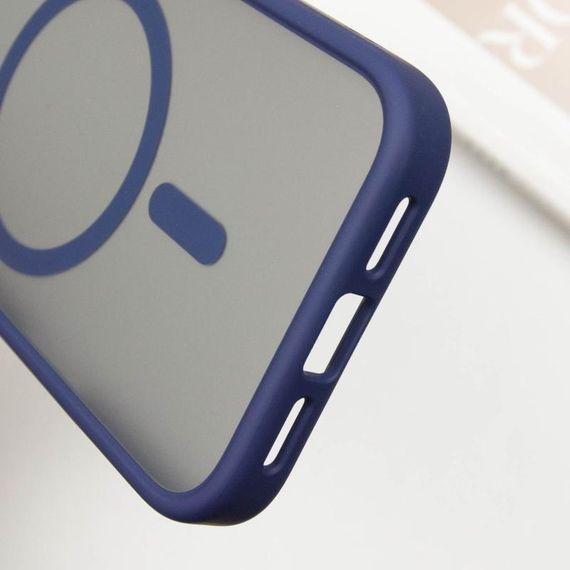 TPU+PC чохол Metal Buttons with MagSafe для Apple iPhone 16 Pro Max (6.9") Синій | Зображення 5