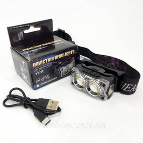 Налобный фонарь для точных работ YY-19F-2XPE(white)+2COB(yellow), Налобные фонари для активных людей AH-38