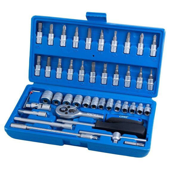 Набір насадок торцевих і біт Grad 1/4" 46 шт Start (6003015)