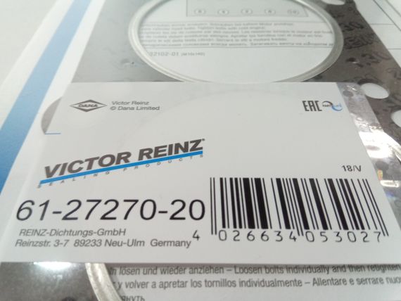 Прокладка ГБЦ Lanos 1.5, VICTOR REINZ (61-27270-20) (96391434) | Зображення 2