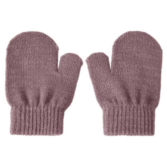 Дитячі демісезонні в'язані рукавиці для дівчаток Name It One size 2-6р Пудрові (25091739)