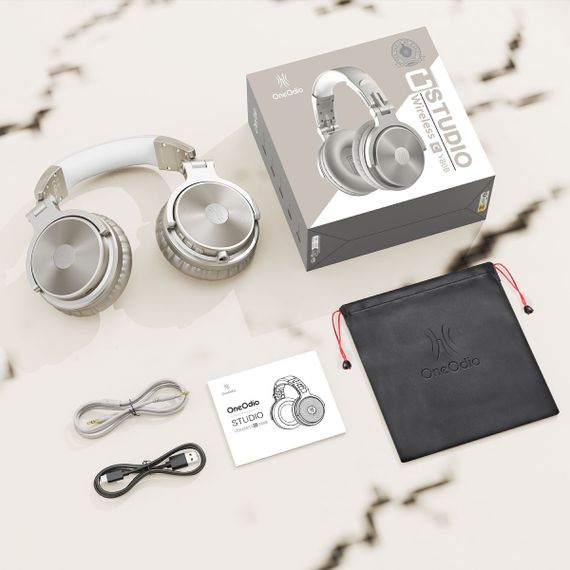 Гарнітура OneOdio Studio Pro C, Bluetooth+3,5мм, Silver | Зображення 4