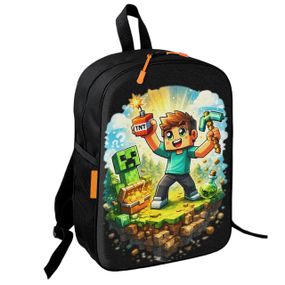 Рюкзак шкільний дитячий з принтом Minecraft Кріпер 36х27 см підлітковий для хлопчика, дівчинки (4724)