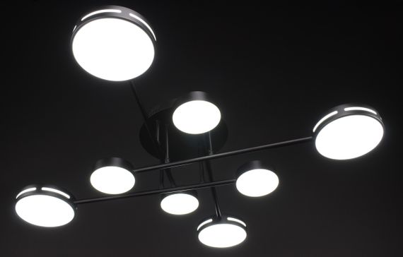 Люстра світлодіодна стельова LED світильник для квартири на стелю лед 27935 Чорний 17х90х90 см. | Зображення 4