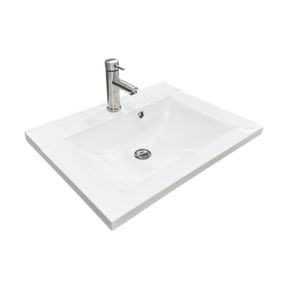 Раковина накладная Adamant QUANTO 60, прямоугольная с сифоном Click-Clack + смеситель (4824296208001)
