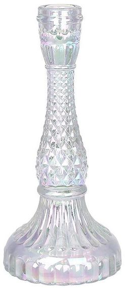 Свічник скляний "Crystal Glass" 22см, перламутр