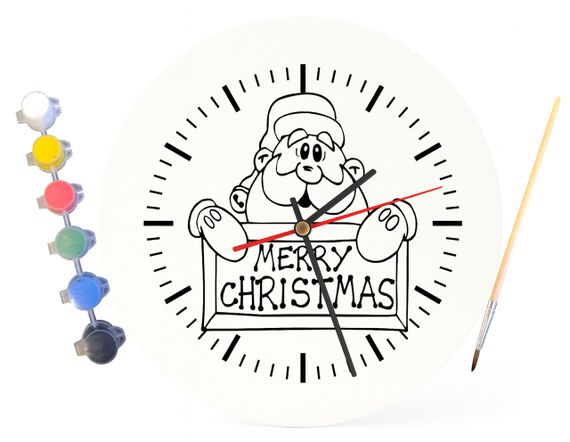 Детский набор для творчества часы раскраска С Рождеством 30 см (Г0068) | Зображення 3