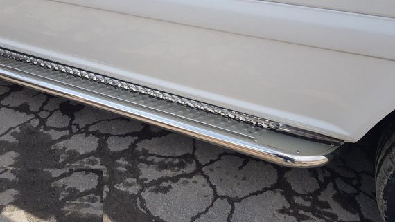 Боковые пороги Premium (2 шт., нерж.) Ø42 для Nissan X-trail T31 2007-2014 гг | Зображення 1