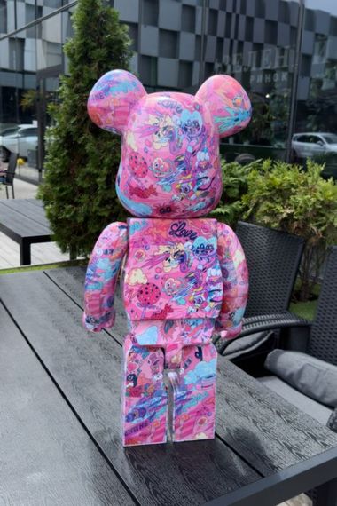 Фигурка  Bearbrick Valentine Medicom Toy дизайнерська статуетка ведмідь Беарбрік 70 см mb045 рожева | Зображення 2