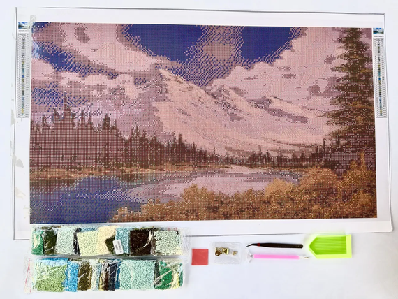 Алмазная мозаика Снежные Альпы 40х70 см ColorArt SS805 | Зображення 1