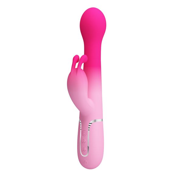 Вибратор-кролик 3 в 1 PRETTY LOVE Dejon вибро, ротация и фрикции, розовый Sex Aura | Зображення 1