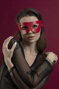 Маска на обличчя Feral Feelings - Mistery Mask натуральна шкіра, червона Sex Aura