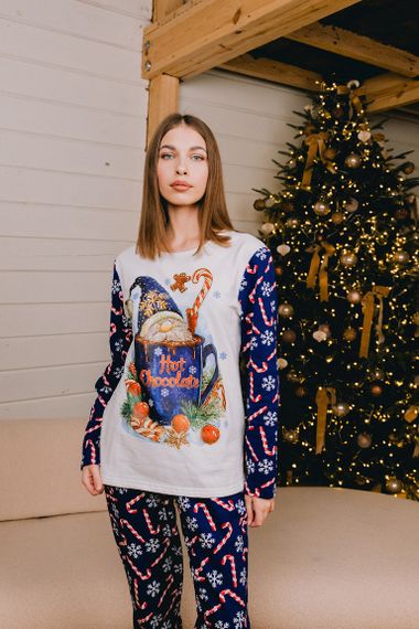 Піжама жіноча "Family look" Носи своє 50 Синій (p-7568-179513) | Зображення 9
