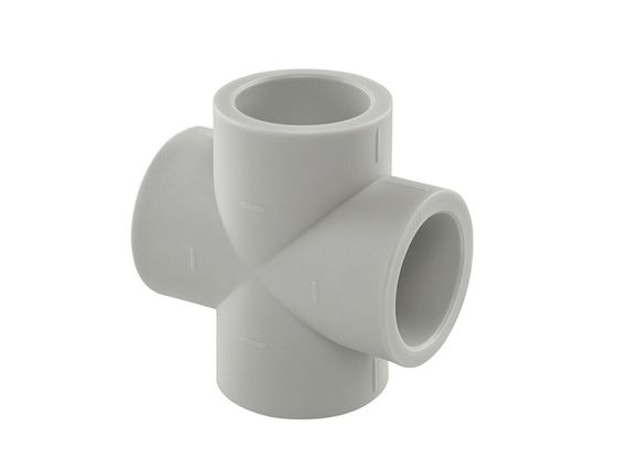 Хрестовина PPR Ø40 сірий колір ASCO® 5/60шт