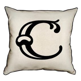 Подушка с мешковины Letter C 45x45 см (45PHB_ABC005_WH)