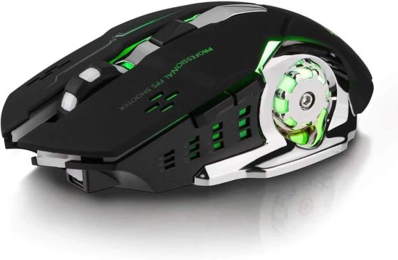 Беспроводная игровая мышка T2 RGB подсветка USB Charge+Bluetooth бесшумная со встроенным аккумулятором Black | Зображення 3