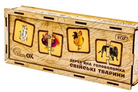 Головоломка дерев'яна  Puz-37351 "Свійські тварини" PuzzleOk