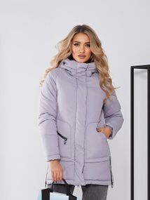 Жіноча зимова куртка з капюшоном, арт. 509, сірий