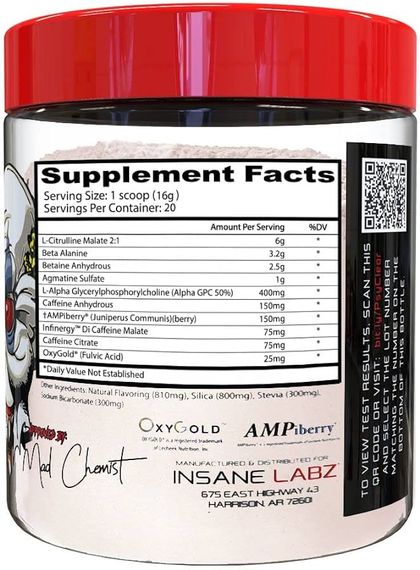 Предтренировочный комплекс Insane Labz Psychotic Clear 20 serv (Lemonade) | Зображення 1
