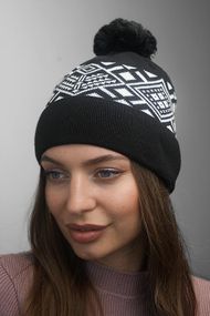 Шапка «Skier» (7217) черный + белый