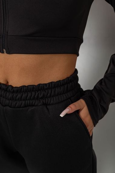 Спортивные штаны женские на флисе, цвет черный, 238R57012 | Зображення 4