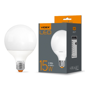 Лампа G95e 15W E27 3000K 220V LED Videx