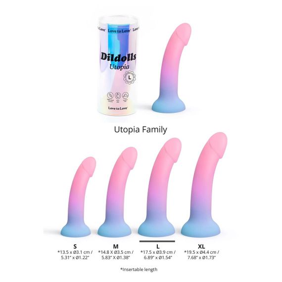 Дилдо з кольоровим градієнтом Love To Love DILDOLLS - UTOPIA L ультрам'який Sex Aura | Зображення 3