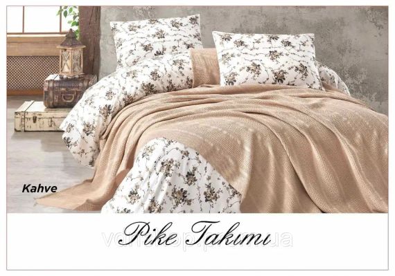 Постельное белье с вафельным покрывалом La Villa Mavi Голубой | Зображення 8