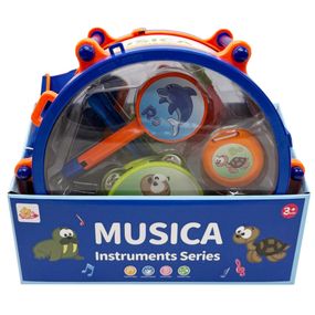 Детский набор музыкальных инструментов SF8122ABC, барабан, дудка, маракас