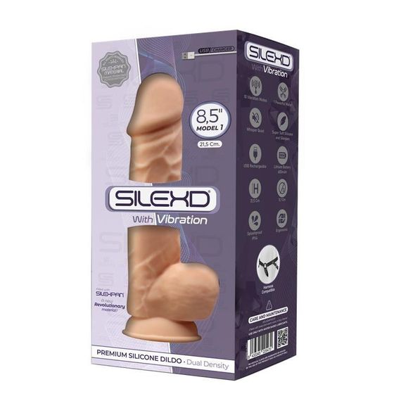 Фалоімітатор з вібрацією SilexD Norman Vibro Flesh (MODEL 1 size 8,5in), двошаровий, діаметр 5 см | Зображення 1