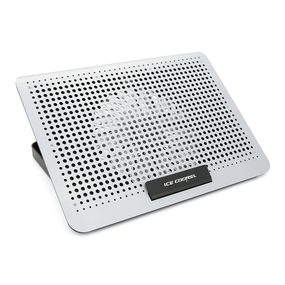 Підставка для ноутбука IceCoorel A18, 10-15.6", 1*180mm 580±10% RPM, корпус пластик+алюміній, 2xUSB 2.0, 350x225x26mm, Silver, Box, Q20