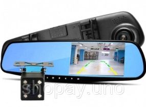 Відеореєстратор – дзеркало Blaсkbox DVR AK47 з камерою заднього виду • Автомобільний реєстратор на 2 камери Full HD