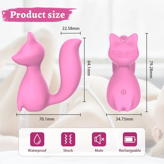 Міні-вібратор кліторальний Every Night Toys Doris у формі лисиці світло-рожевий, 10 режимів вібрації sexstyle | Зображення 7