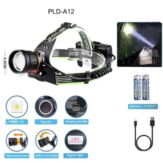 Ліхтар налобний PLD-A12-TG 2x18650 | Зображення 5
