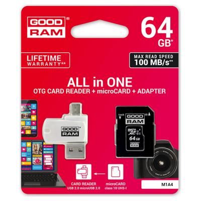 Карта памяти Goodram 64GB microSDXC class 10 UHS-I (M1A4-0640R12) | Зображення 1
