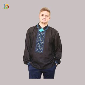 Рубашка Украинская вышиванка 21459 цвет чёрный размер XL/XXL
