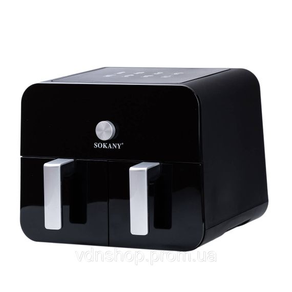 Аерогриль-фритюрниця SOKANY SK-10008 на 10 літрів, два відділення 2400 Вт чорна | Зображення 3