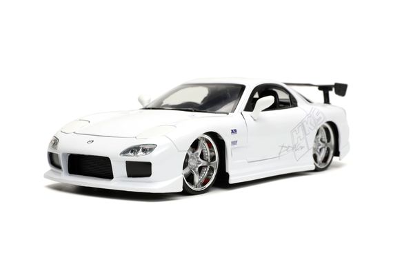 Ігрова металева машинка Fast and Furious Mazda RX-7 1993 white | Зображення 1