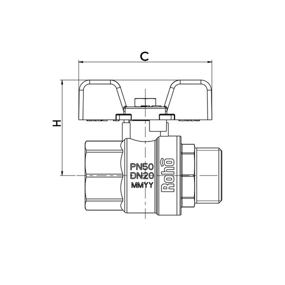Кран кульовий Roho R101-050B - 1/2" (RO0092) | Зображення 2