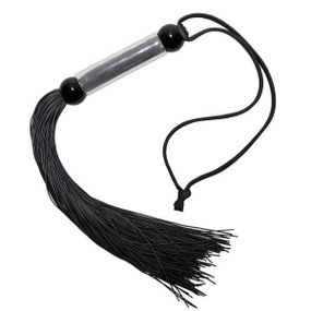 Батіг чорний, прозора ручка FLOGGER, 28 см sexstyle