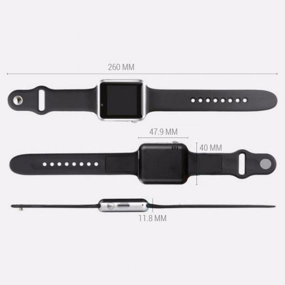 Смарт-часы Smart Watch A1 умные электронные со слотом под sim-карту + карту памяти micro-sd. XW-908 Цвет: серебряный | Зображення 2