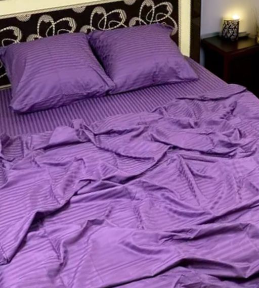Комплект постільної білизни Євро MakSon Elegant Purple, страйп-сатин, 100% бавовна (019-1200220С) | Зображення 2