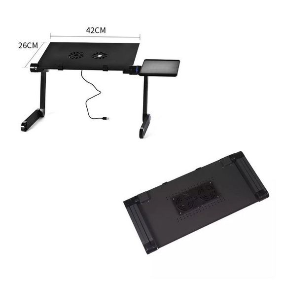 Складной столик с активным охлаждением для ноутбука трансформер переносная подставка Laptop Table T8 | Зображення 7