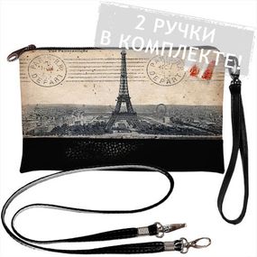 Клатч через плече Эйфелева башня 25x15 см (KL_GL_L142_BL)