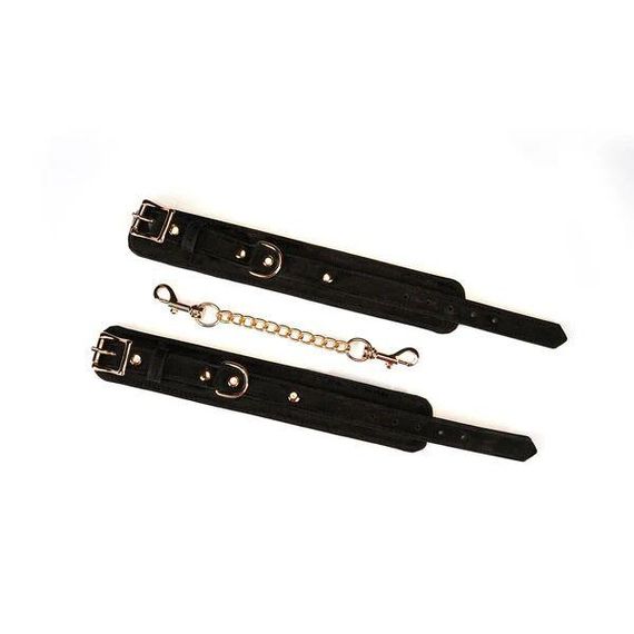 Наручники Liebe Seele Boudoir Amor Wrist Cuffs Black, з’єднувальний ланцюжок на карабінах Sex Aura | Зображення 3